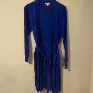 EUC cardigan dress; Joan Rivers Royal blue